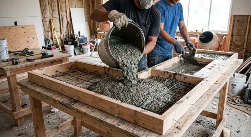 Cement Counter Installation in Marin County, CA