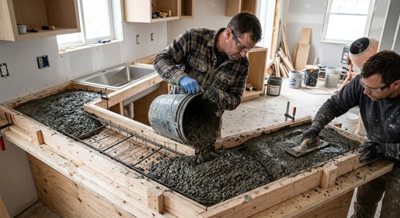 Concrete Countertop Pouring in Santa Rosa, CA